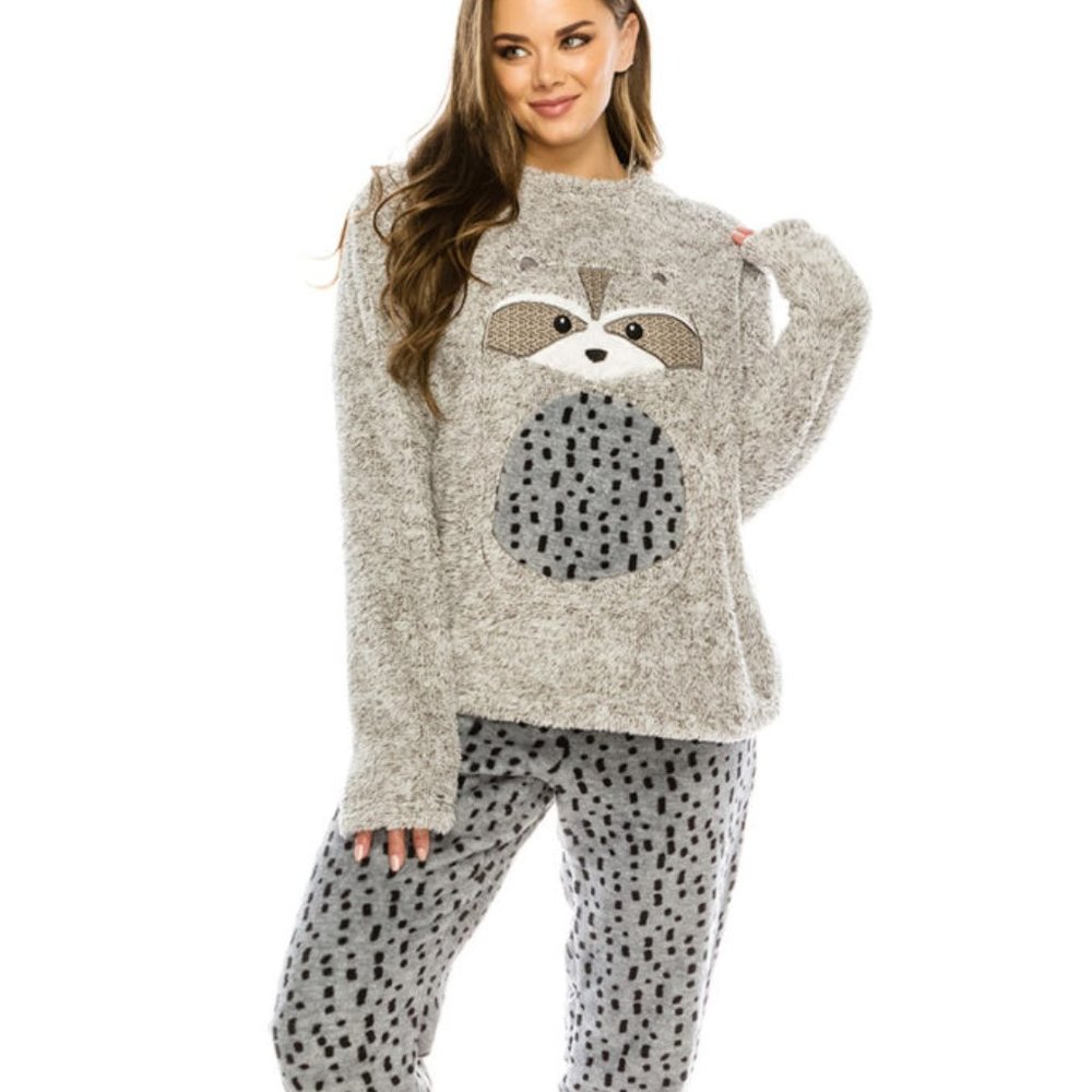 Raccoon Fuzzy 2 piece PJ Set